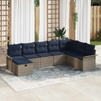 Gartensofa-set mit Kissen mit Speicher 8 pcs Poly Rattan