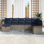 Gartensofa-set mit Kissen mit Speicher 8 pcs Poly Rattan