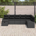 Garten-Sofa-Set mit Kissen 8 pcs Schwarz Poly Rattan