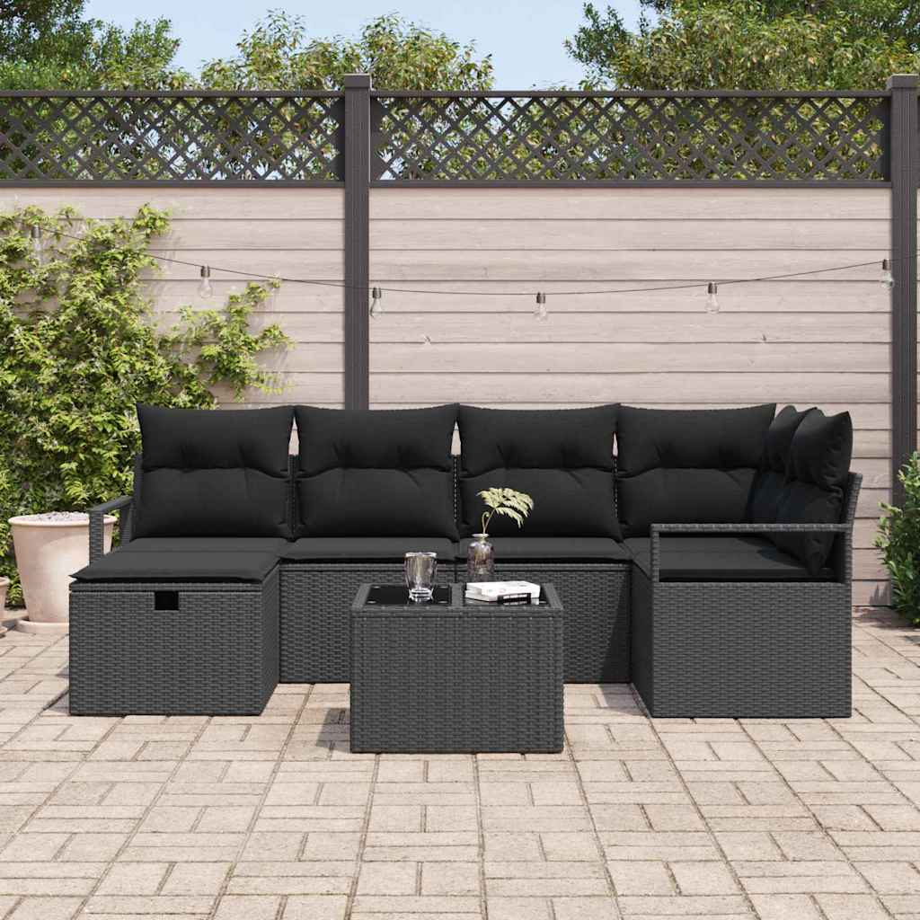 Gartensofa-set mit Kissen mit Speicher Poly-Rattan