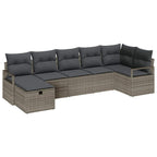 Sofa Set mit Kissen 5 pcs Poly-Rattan