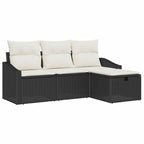 Sofa Set mit Kissen 4 pcs Poly-Rattan
