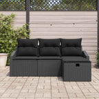 Sofa Set mit Kissen 4 pcs Poly-Rattan