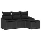 Sofa Set mit Kissen 4 pcs Poly-Rattan