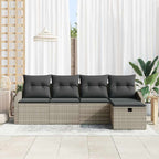 Sofa Set mit Kissen 6 pcs Poly-Rattan