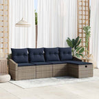 Sofa Set mit Kissen 5 pcs Poly-Rattan