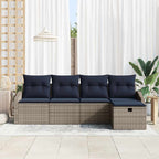 Sofa Set mit Kissen 5 pcs Poly-Rattan