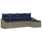 Sofa Set mit Kissen 5 pcs Poly-Rattan