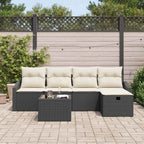 Sofa Set mit Kissen 5 pcs Poly-Rattan