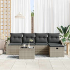 Sofa Set mit Kissen 6 pcs Poly-Rattan
