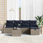 Sofa Set mit Kissen 5 pcs Poly-Rattan