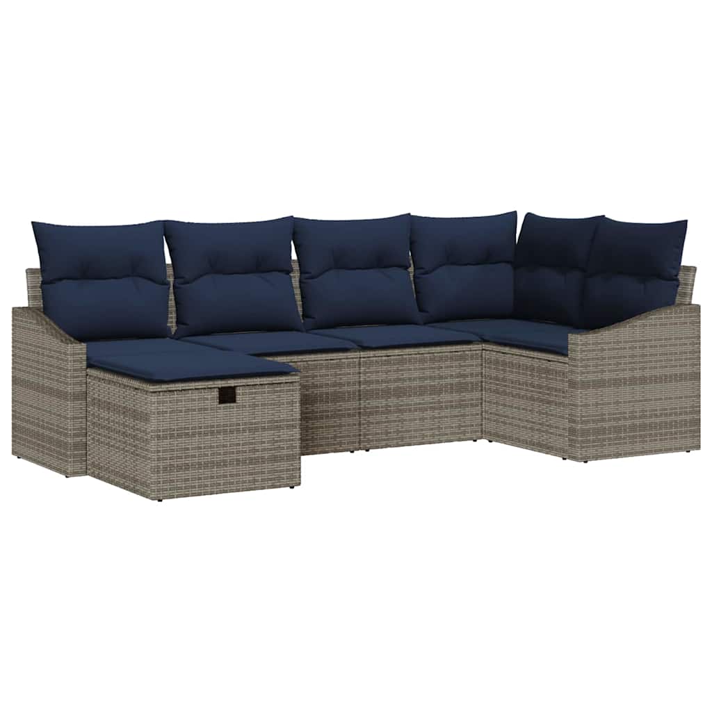 Sofa Set mit Kissen 3 pcs Poly-Rattan