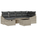 Sofa Set mit Kissen 6 pcs Poly-Rattan
