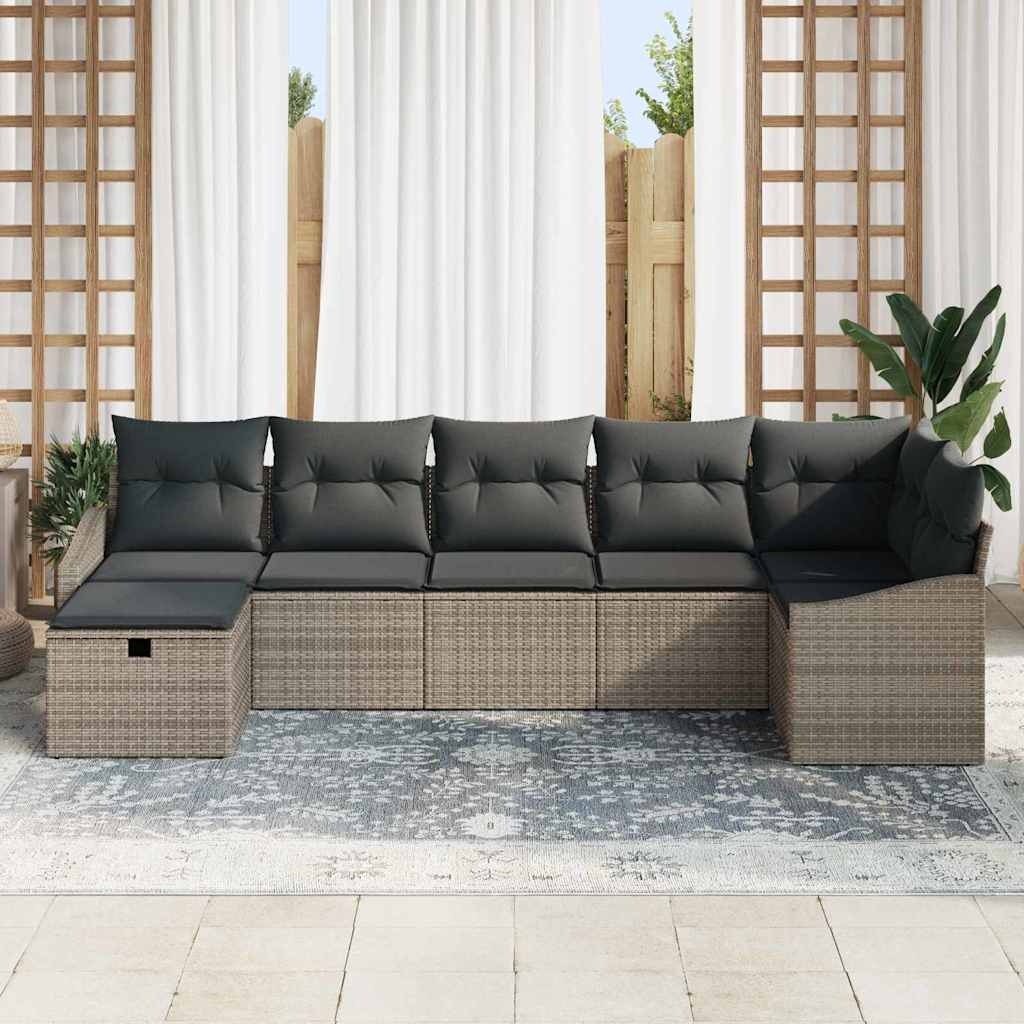 Sofa Set mit Kissen 8 pcs Poly-Rattan