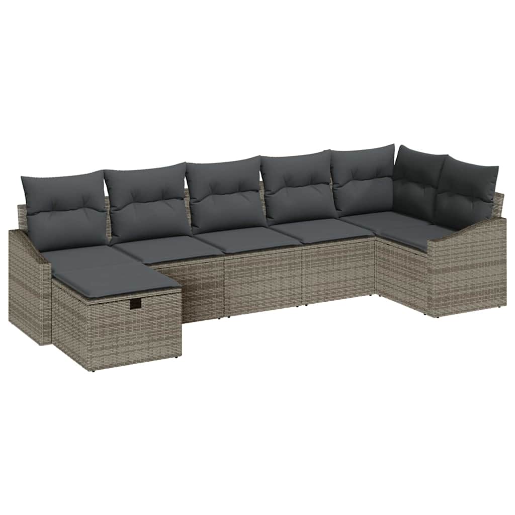 Sofa Set mit Kissen 8 pcs Poly-Rattan