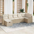 Sofa Set mit Kissen 7 pcs Poly-Rattan