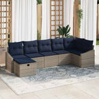 Sofa Set mit Kissen 4 pcs Poly-Rattan