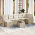 Sofa Set mit Kissen 7 pcs Poly-Rattan