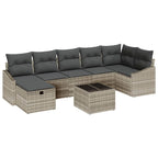 Sofa Set mit Kissen 8 pcs Poly-Rattan