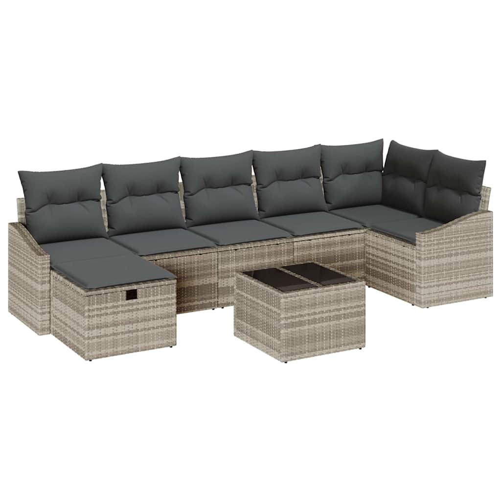 Sofa Set mit Kissen 8 pcs Poly-Rattan
