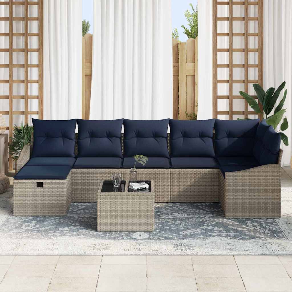 Sofa Set mit Kissen 5 pcs Poly-Rattan