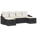 Sofa Set mit Kissen 6 pcs Poly-Rattan