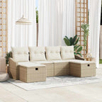 Sofa Set mit Kissen 6 pcs Poly-Rattan