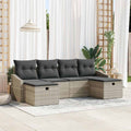 Sofa Set mit Kissen 6 pcs Poly-Rattan