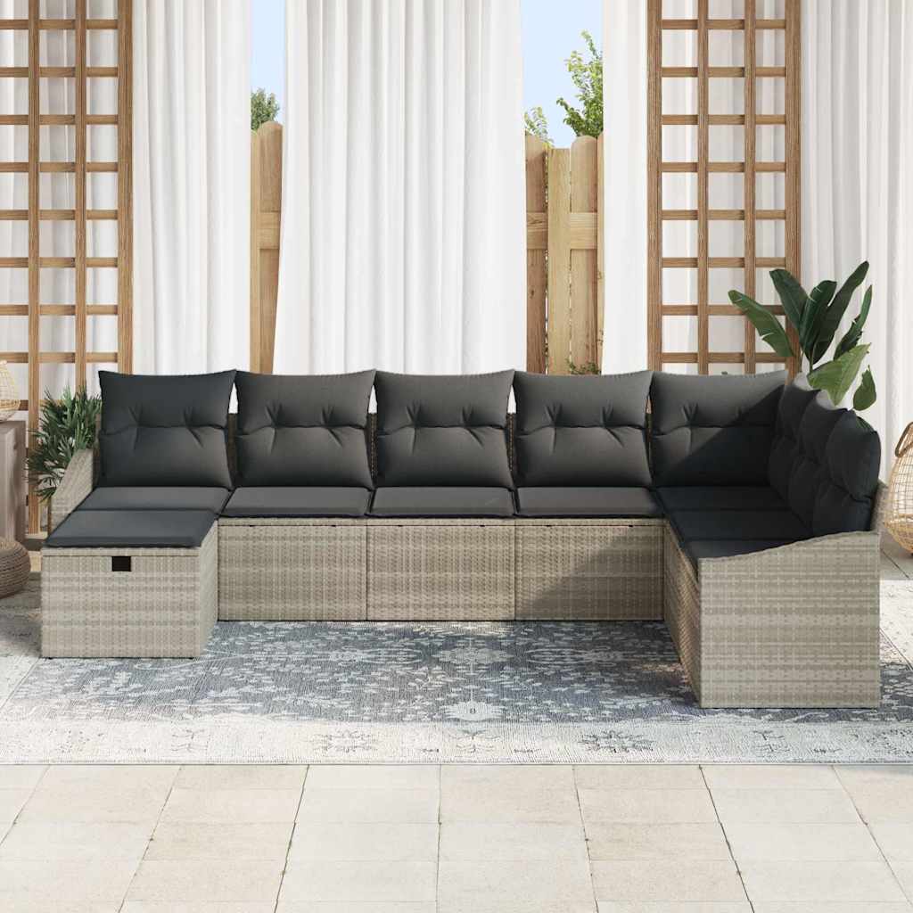 Sofa Set mit Kissen 9 pcs Poly-Rattan