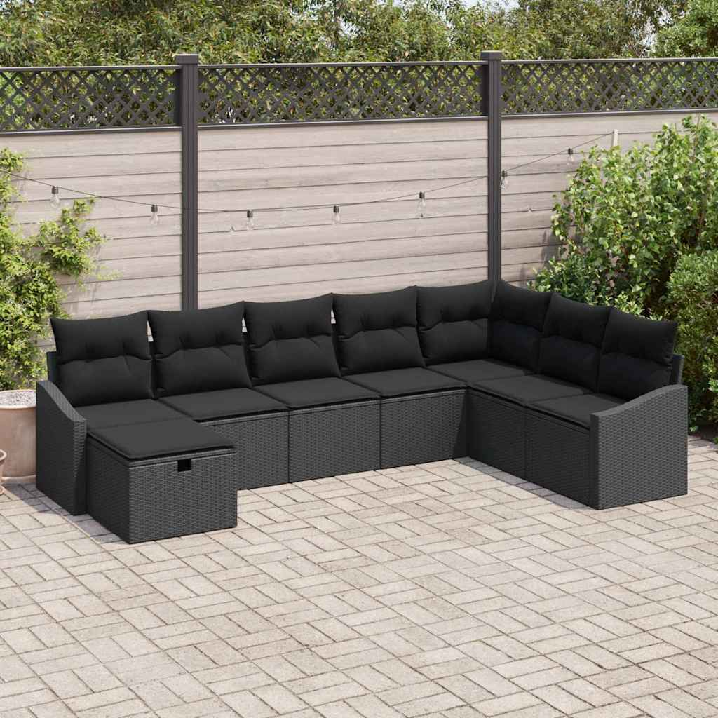 Sofa Set mit Kissen 8 pcs Poly-Rattan