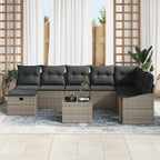 Sofa Set mit Kissen 8 pcs Poly-Rattan