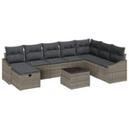 Sofa Set mit Kissen 8 pcs Poly-Rattan