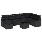 Sofa Set mit Kissen 8 pcs Poly-Rattan