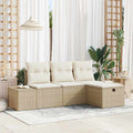 Sofa Set mit Kissen 4 pcs Poly-Rattan