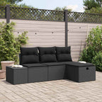 Sofa Set mit Kissen 4 pcs Poly-Rattan