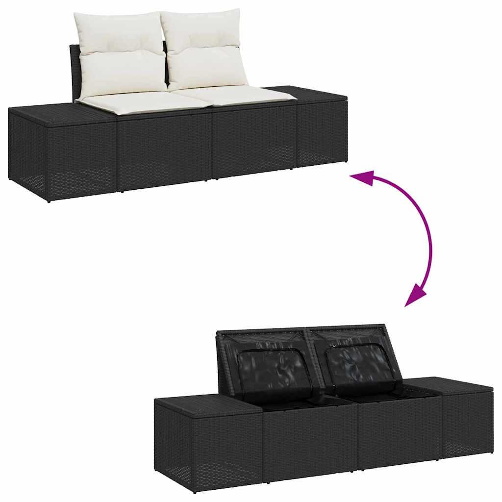 Sofa Set mit Kissen 5 pcs Poly-Rattan