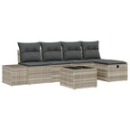 Sofa Set mit Kissen 6 pcs Poly-Rattan