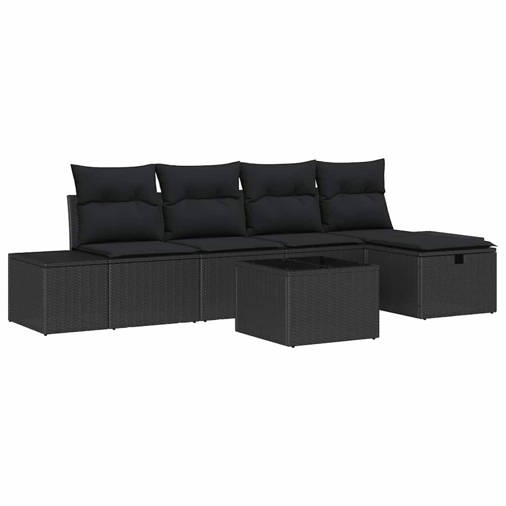 Sofa Set mit Kissen 5 pcs Poly-Rattan