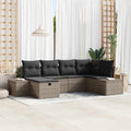 Sofa Set mit Kissen 7 pcs Poly-Rattan