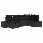 Sofa Set mit Kissen 6 pcs Poly-Rattan