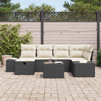 Sofa Set mit Kissen 7 pcs Poly-Rattan