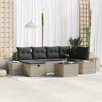 Sofa Set mit Kissen 6 pcs Poly-Rattan