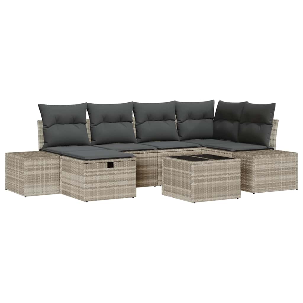 Sofa Set mit Kissen 6 pcs Poly-Rattan