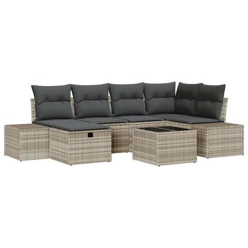 Sofa Set mit Kissen 6 pcs Poly-Rattan