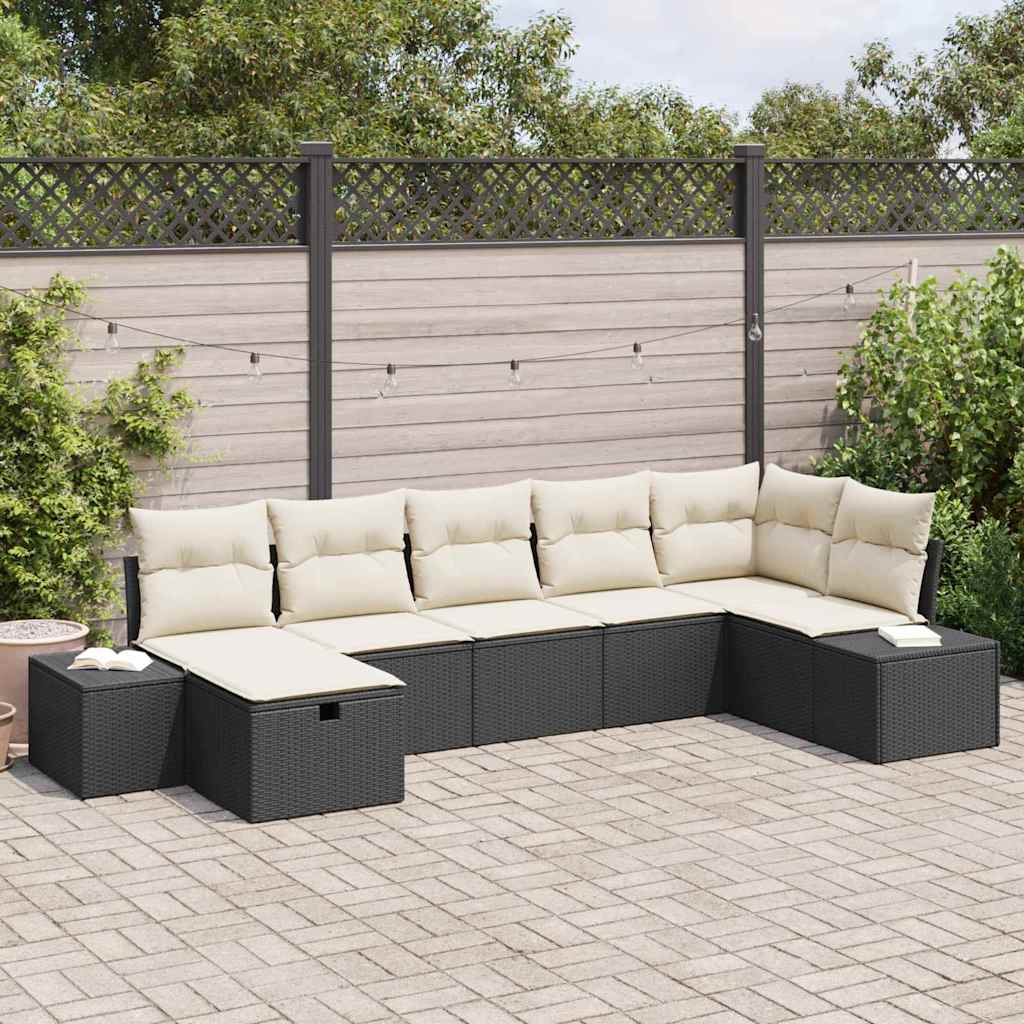 Sofa Set mit Kissen 8 pcs Poly-Rattan