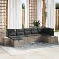 Sofa Set mit Kissen 7 pcs Poly-Rattan
