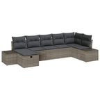 Sofa Set mit Kissen 7 pcs Poly-Rattan