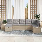 Sofa Set mit Kissen 7 pcs Poly-Rattan