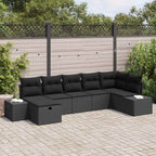 Sofa Set mit Kissen 7 pcs Poly-Rattan