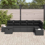 Sofa Set mit Kissen 7 pcs Poly-Rattan